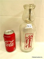 Antique Silverwoods Cream Top Milk Bottle