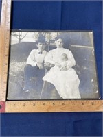 Vintage photo mother child baby on cabinet card