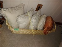 Pillows and  basket
