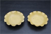 Pr. Teague Art Pottery Yellow/Mustard Bowls
