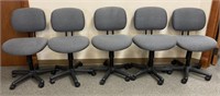 Lot of 5 gray office chairs