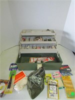 Vintage Plano Tackle Box with Fishing Tackle