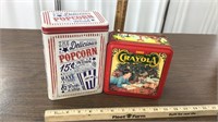 Crayon & Popcorn tin