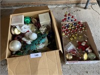 CHRISTMAS ORNAMENTS AND DECOR - 2 BOXES