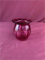 Vintage Hand Blown Pilgrim Glass Cranberry 4"