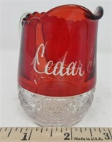 Cedar Point ruby red flash glass souvenir pitcher