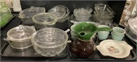 4 Trays Vintage Glassware, Children’s Plate.