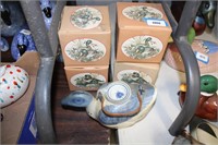 4 WOODLAND CELEBRATION CUPS & DUCK TEA POT