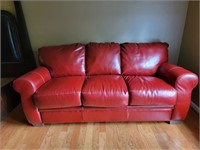 Red leather sleeper sofa