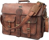 C8749  Cureo Leather Briefcase 18 Brown Messenge