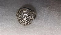 Sterling silver spider web ring size 7
