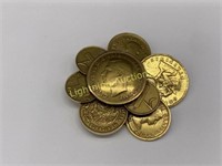 VINTAGE GOLD TONE COIN BROOCH