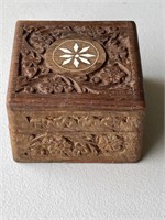 Inlaid Fancy Carved Teakwood Box