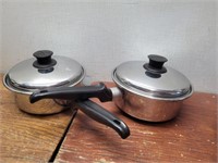 2 Heavy Duty Stainless Steel Pots with Lids