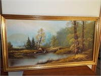 4' X 2' Original Oil Stream By Cooper