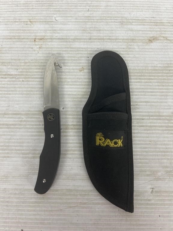 Rack hook fixed hunting knife with cover