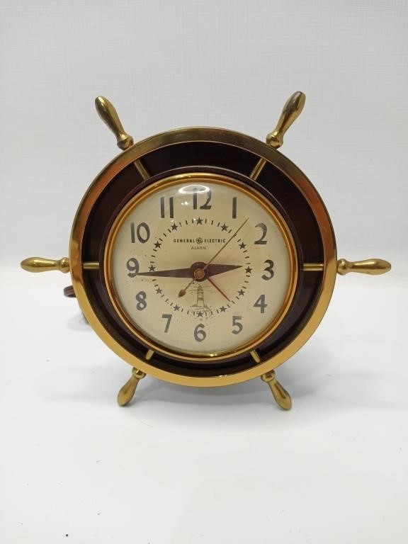 Vintage Ge Boat Steering Wheel Clock