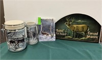 Miscellaneous deer plates mug cookie jar