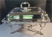 Silver Plated Covered Warming Serving Tray