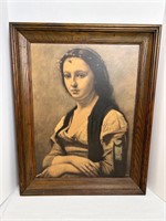 CAMILE COROT "WOMAN WITH A PEARL" FRAMED