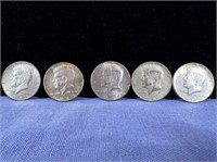 (5 PCS) 1969 KENNEDY HALF DOLLARS