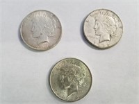 2-1922 & 1-1922s Peace Dollars
