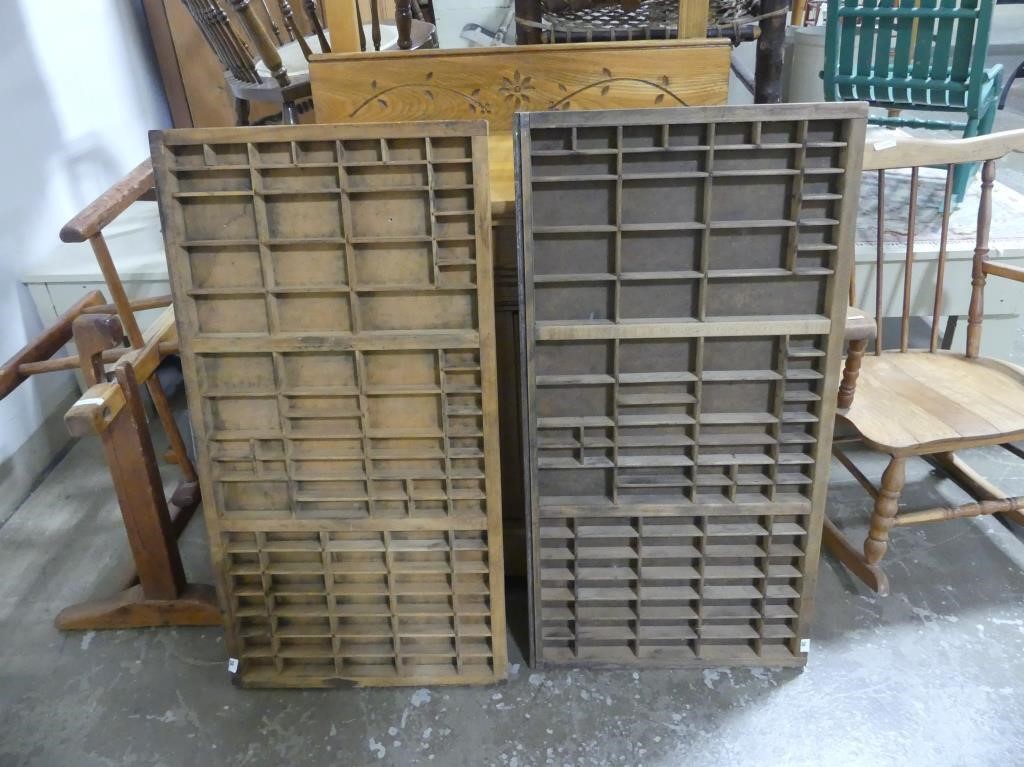 2 TYPESET TRAYS