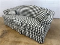 Checkered Upholstered Sleeper Sofa