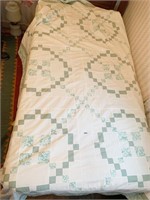 HAND MADE TWIN SIZE KNOTTED BACK QUILT