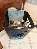 LAUNDRY BASKET, BATHROOM RUG, THROW BLANKETS