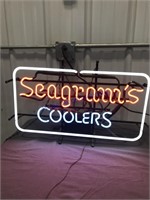 Segrams Coolers neon sign, works