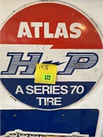 15 1/2 inch round atlas tire sign