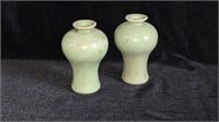 2 Small Celadon Vases