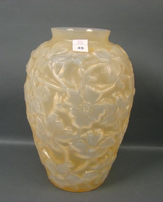 Consol. Yellow Cased #2787 Dogwood Vase.