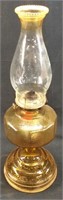 VINTAGE VICTORIAN AMBER P&A OIL LAMP
