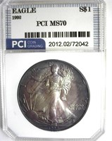 1992 Silver Eagle MS70 LISTS $1350