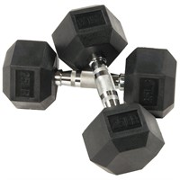 25 lbs Dumbbell Rubber Hexagon- Pair