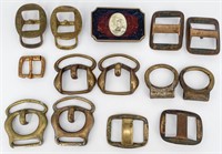 14 Brass, Bronze, and Metal Belt Buckles