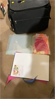 Suitcase and craft supplies