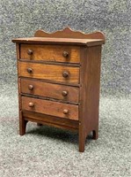 Miniature High Chest of Drawers, 10" high