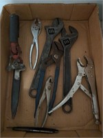 Crescent wrenches, pliers, vise grips, pruner