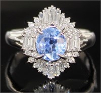 Platinum 3.61 ct GIA Sapphire & Diamond Ring