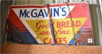 Single Sided Piece of McGavin's Bread Tin Sign,