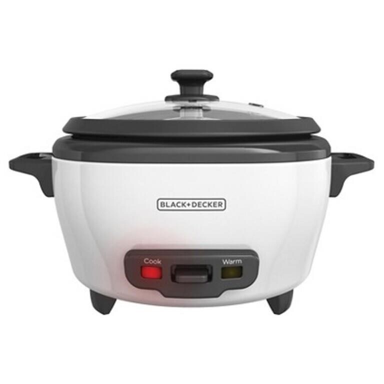 BLACK+DECKER 6-Cup Rice Cooker - White RC506