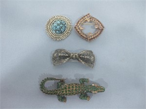 Four Fashion Brooches/Pins