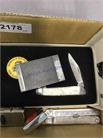 Box of assorted lighters, pocket knives