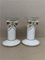 Old country Rose candleholders