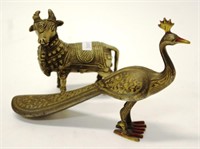 Early Indian brass peacock figure