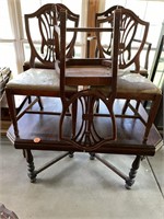 Wood Dining Table & (5) Chairs (Some Chairs Need R
