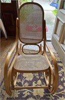 20th Century Victorian Style Bentwood Caned rocker